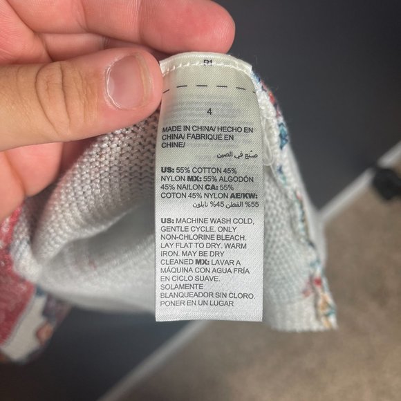 Chico's Women's Multicolor Paisley Cross-Back Detail Sweater Size 4 - Picture 7 of 9